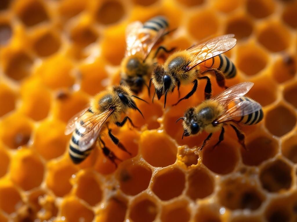 Bienen auf Honigwabe